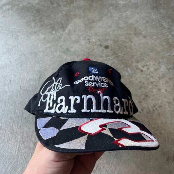 Vintage DALE EARNHARDT HAT 90s Big Print Goodwrench #3 Snapback Chase Authentic - Picture 1 of 5